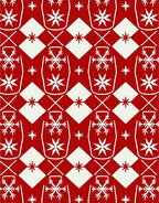 Radiant Red Snowflake Diamond Harmony Rug