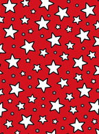 Red White Scattered StarsRug Rug