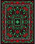 Crimson Green Floral Lattice Rug