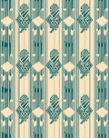 Cream Teal Geometric Diamond Stripes Rug