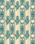 Cream Teal Geometric Diamond Stripes Rug