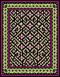 Vibrant Pink Black Floral Medallion Rug