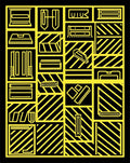 Bold Yellow Geometric Construction Icons Rug