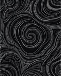Minimalist Black Swirl Abstract Rug