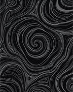Minimalist Black Swirl Abstract Rug