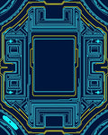 Cybernetic Blue Yellow Circuit Rug