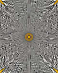 Abstract Gold Sunburst Black White Lines Rug