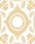 Golden Sunburst Radial Medallion Rug