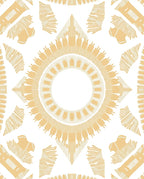 Golden Sunburst Radial Medallion Rug