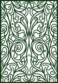 Ornate Emerald Swirl Vine Filigree Rug