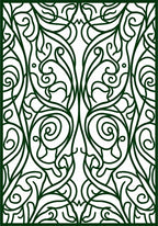 Ornate Emerald Swirl Vine Filigree Rug
