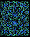 Blue Green Floral Art Nouveau Rug