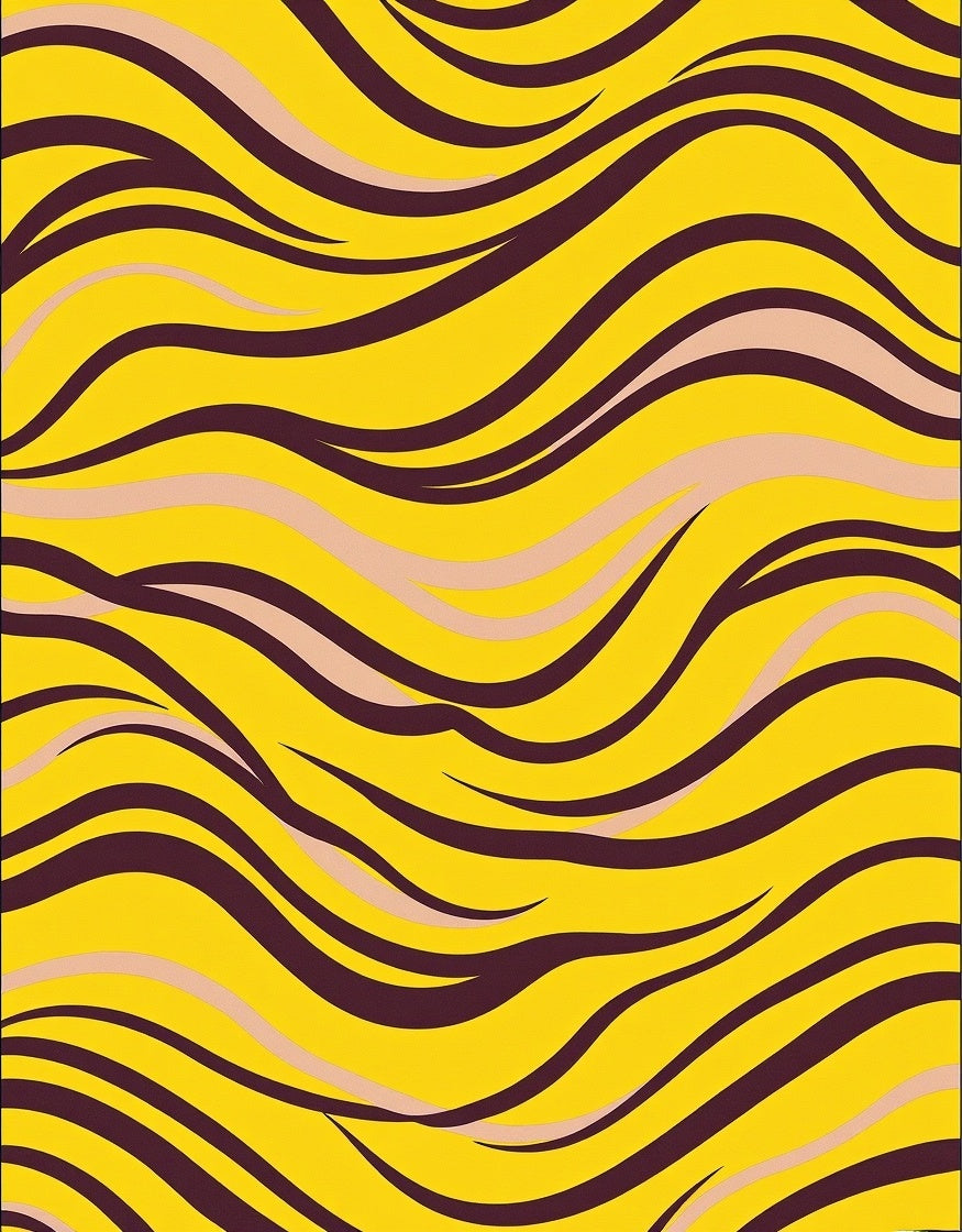 Golden Wavy Stripe Interplay Rug