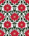 Bold Red Poinsettia Botanical Repeat Rug