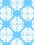 Pale Blue White Quatrefoil Abstract Rug