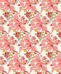 Coral Pink Floral Whimsical Composition Rug