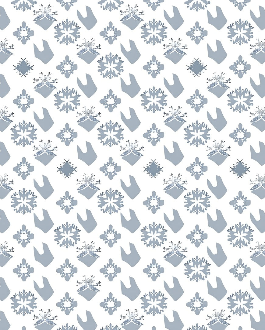 Light Blue Snowflake Diamond Medallion Rug
