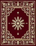 Crimson Floral Vine Medallion Rug