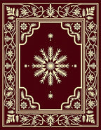 Crimson Floral Vine Medallion Rug