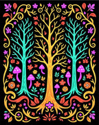Whimsical Forest of Three Trees Rug