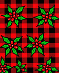 Red Black Buffalo Check Holly Blooms Rug