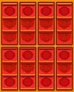 Red Orange Joyful Face Stack Rug