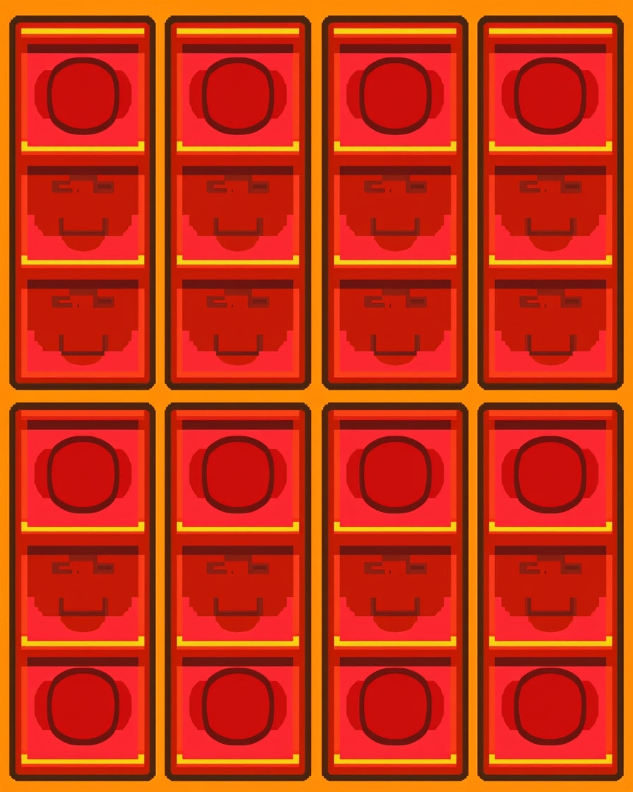 Red Orange Joyful Face Stack Rug