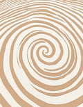 Cream Brown Swirl Ribbed Texture Rug