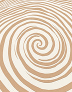 Cream Brown Swirl Ribbed Texture Rug