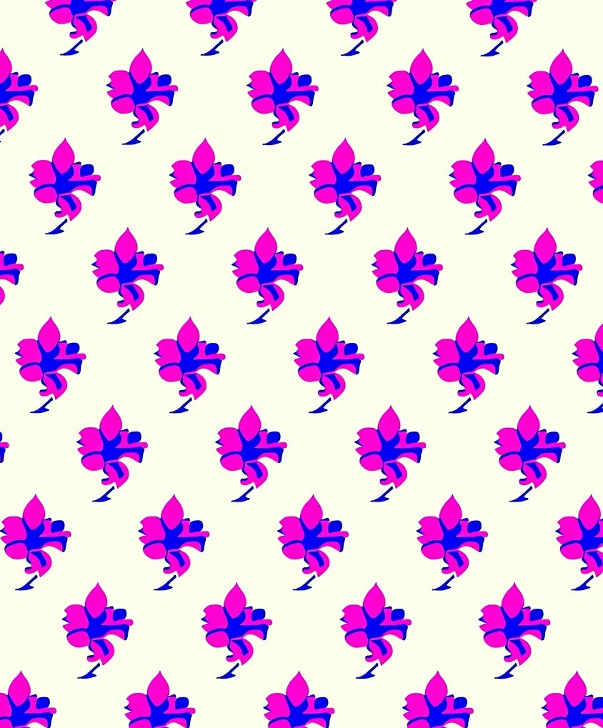 Vibrant Pink Blue Floral Medallions Rug