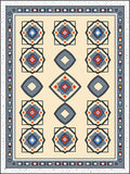 Cream Geometric Medallion Border Rug