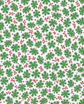 Green Leaf Red Berry Cluster Tile Rug