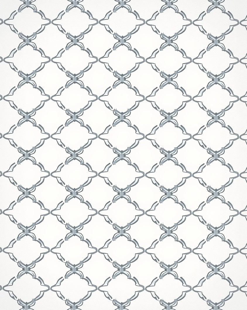 Gray Lattice Arabesque Overlay Rug