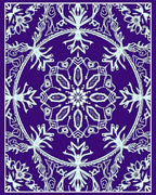 Majestic Purple White Mandala Flourish Rug