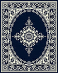 Classic Navy Floral Medallion Rug