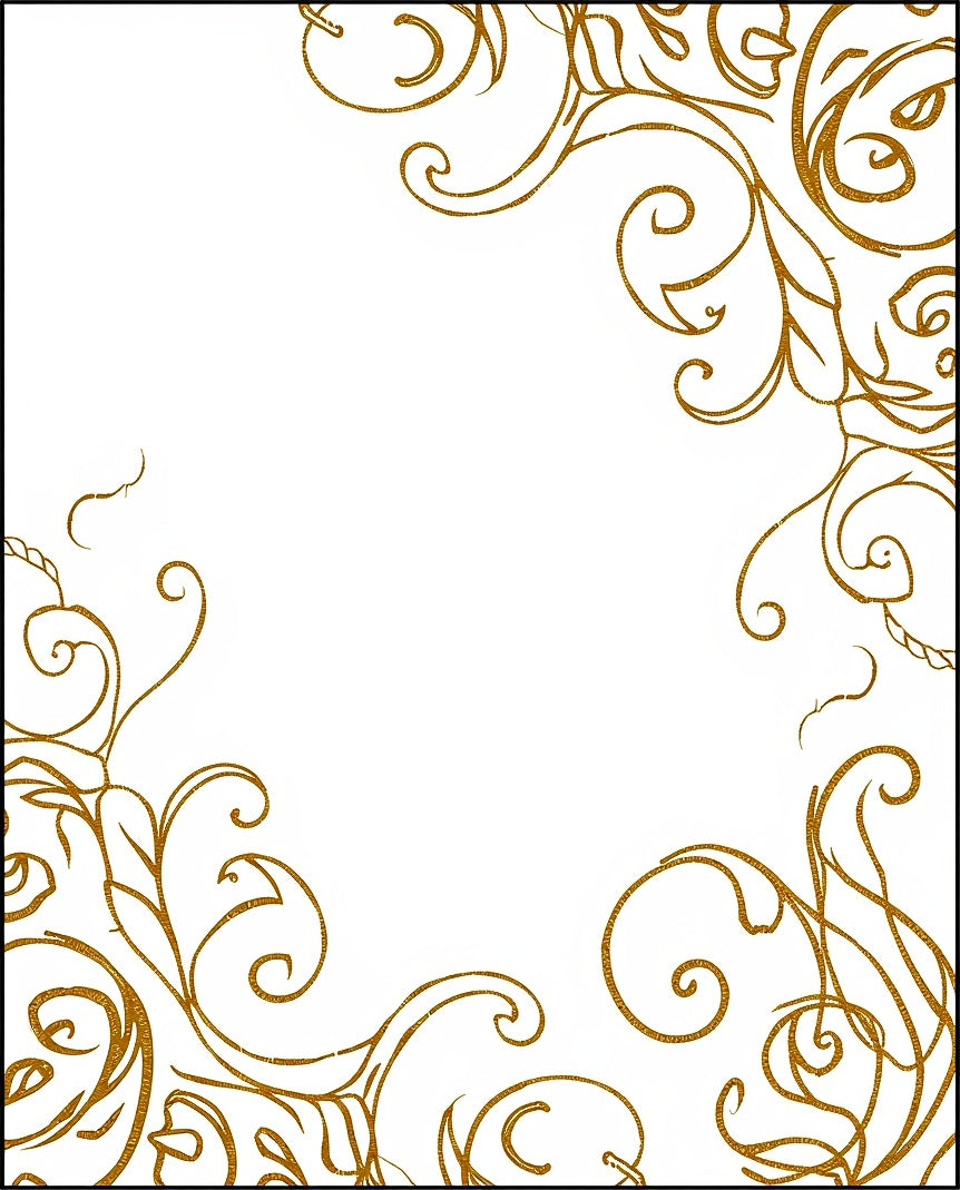 Gilded Gold Swirl Botanical Accents Rug
