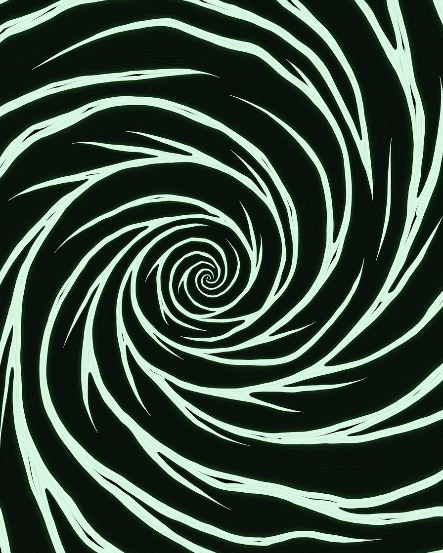 Ethereal Light Green Swirl Rug