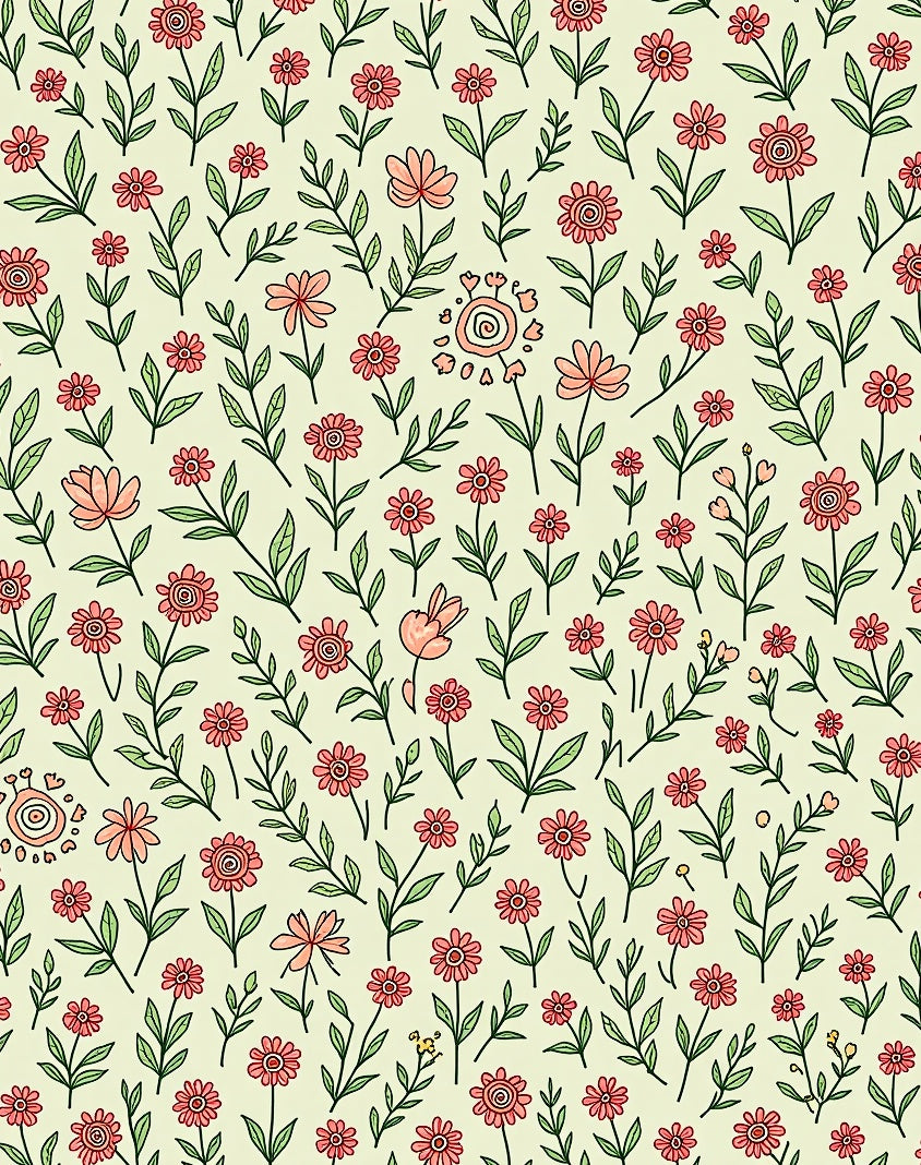 Coral Petal Twig Garland Rug