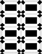 Bold Black White Geometric Diamond Grid Rug