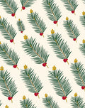 Green Fir Sprig Red Berry Accent Rug