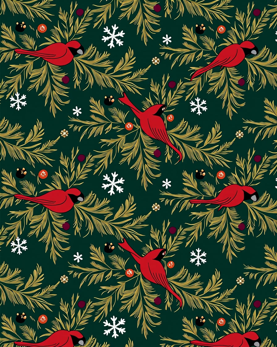 Red Cardinal Winter Nature Scene Rug