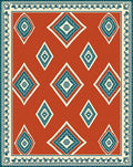 Terracotta Diamond Medallion Border Rug