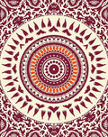 Crimson Orange Centerpiece Medallion Rug