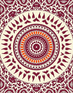 Crimson Orange Centerpiece Medallion Rug