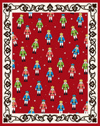 Red Nutcracker Soldier Festive Repeat Rug