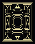 Golden Geometric Art Deco Frame Rug