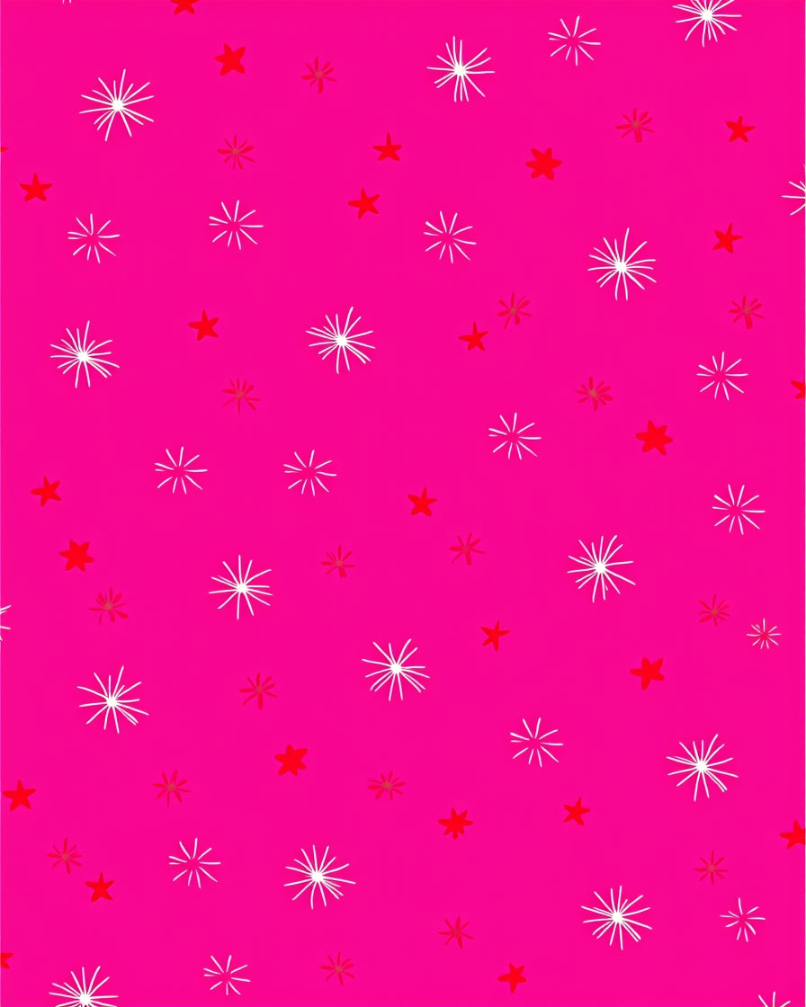Hot Pink Starburst And Star Scatter Rug