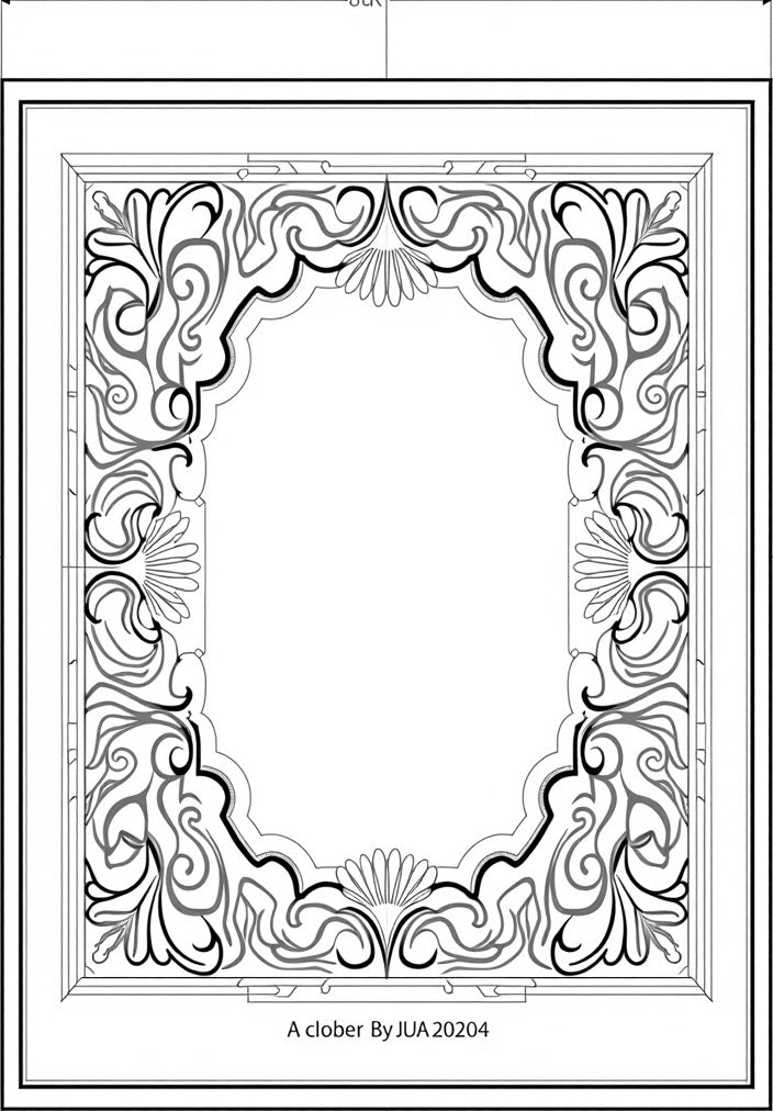 Ornate Black Gray Scroll Medallion Rug