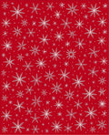 Crimson White Starburst Snowflake Scatter Rug