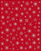 Crimson White Starburst Snowflake Scatter Rug